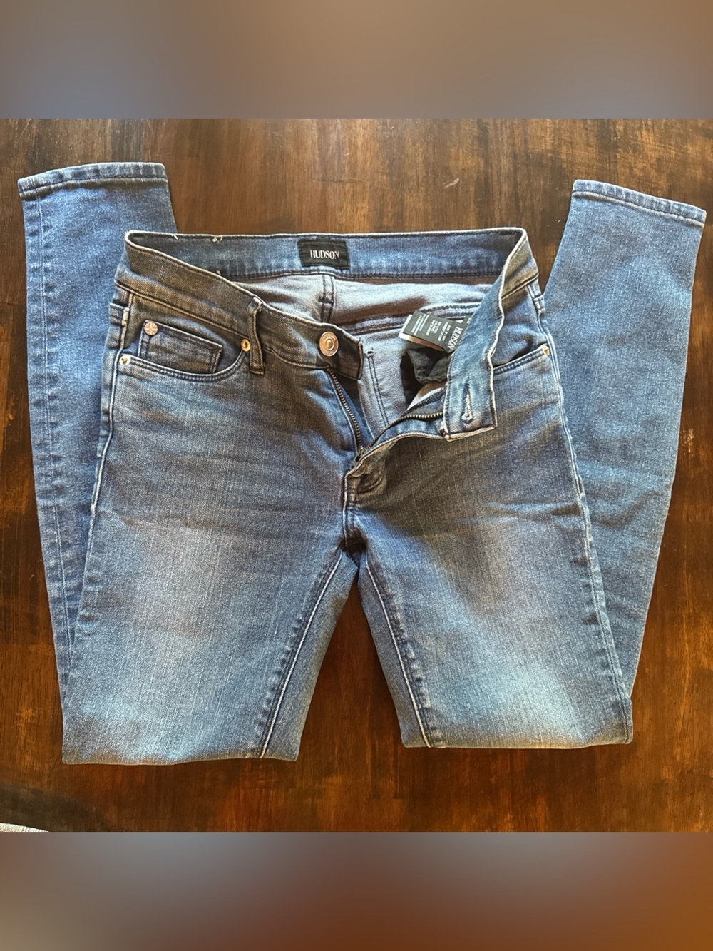 Hudson Jeans Women's Mid-Rise Blue Skinny Jeans ankle